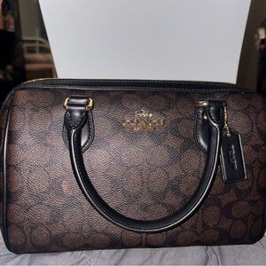 Coach Black and Brown Signature Satchel